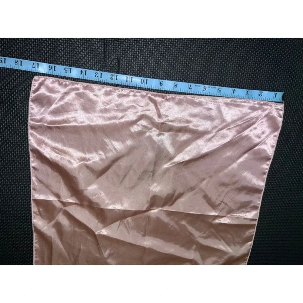 Glossy Light Pink Satin Square Scarf - 17x17